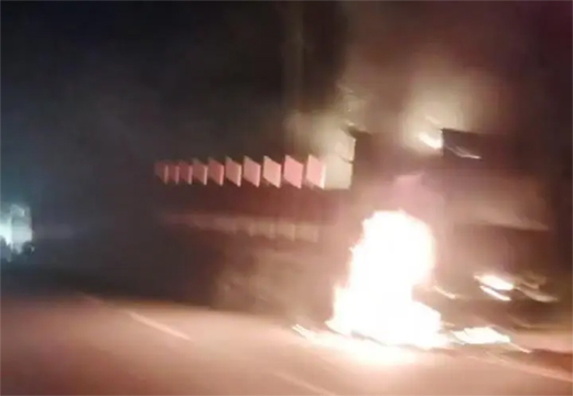 Lorry gutted